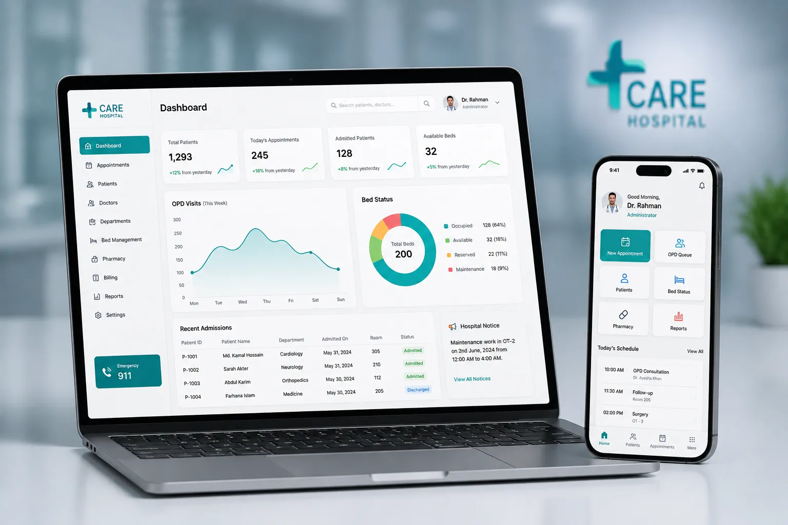 Hospital & Clinic Management Software Development in Bangladesh